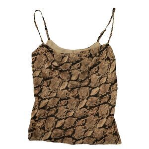 ASTR THE LABEL Darla Cowl Neck Snake Print Cami Tank Top Brown‎ Tan Size S